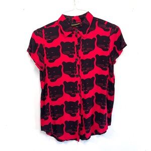 Rare NOOWORKS Red and Black Panther Shirt